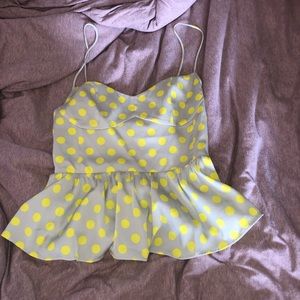 Zara yellow polka dot top